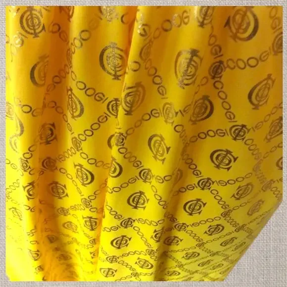 COOGI Yellow Logo Print Maxi Babydoll Dress Beach Coverup Built-In Bra – Size S - Picture 4 of 8